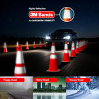 Brimar 28 Inch Traffic Cones, 4 Pack, Orange PVC Safety Cones with Black Base for Construction, Road Parking, MUTCD Approved Traffic Cones with 3M Reflective Bands, Structurally Stable Wearproof