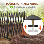 TECSPACE Aluminum Expandable Garden Fence, Portable Barricade Gate with Casters, Expansion Size 201×15.2×40.6 inches, Adjustable Flexible Fence Mobile Barricade Safety Barrier