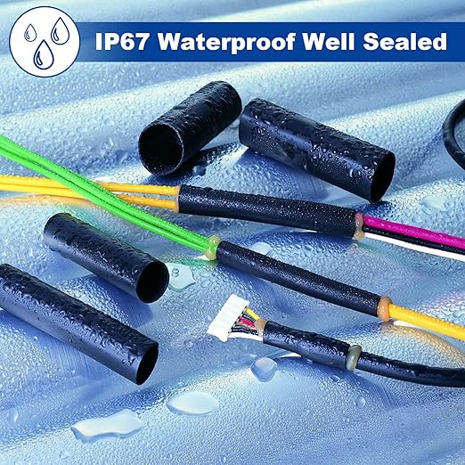 1/2" Heat Shrink Tubing, 32.8 Feet Roll Industry Marine Grade 3:1 Shrink Ratio Shrink tubing, Adhesive Lined Heat Shrink Tube, 1/2 Waterproof Shrink Tube for Wires Home Marine Automotive-Black