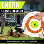 3ft Outdoor/Indoor Extension Cord 3-Outlet 12/3 Gauge Extra Heavy Duty ETL Listed, 3 Prong SJTW, Waterproof, Flexible Cold-Resistant Long Power Cord,15A 125V 1875W, Orange by LifeSupplyUSA