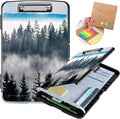 Clipboard with Storage,Heavy Duty Plastic Storage Clipboard with Low Profile Clip,Teacher Must Haves,Office Supplies,Nature Mountain Forest