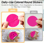 Dot Stickers Labels, 2 inch Circle Garage Sale Sticker 750Pcs Round Thermal Printer Stickers Printable Writable Price Labels for Yard Sale, Fluorescent Pink
