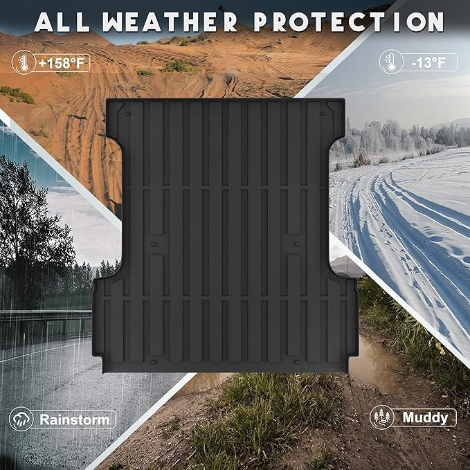 KARPAL Truck Bed Mat for Ford F150 & Lightning 2024-2026 5.5FT Bed, All Weather TPE Truck Bed Liner Cargo Trunk Accessories for F150/Lightning