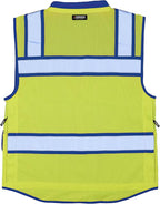 Kishigo Men's High Visibility Reflective Color Contrast Performance Surveyors Vest S5042