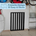Pet Gate - 3-Panel Indoor Foldable Dog Fence for Stairs, Hallways, or Doorways - 54x24-Inch Wood Freestanding Dog Gates by PETMAKER (Black)