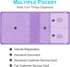 Wisdompro Small Car Registration and Insurance Documents Holder - Premium PU Leather Vehicle Glove Box Paperwork Wallet Case Organizer for ID, Driver's License, Key Contact Information Cards