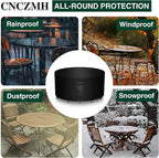 Heavy Duty Patio Furniture Covers Waterproof, 600D Round Outdoor Furniture Cover Waterproof for Sectional Sofa Couch, Outdoor Dining Table and Chair Set Covers 54"DIA x 28"H, Black