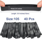 HAIDIBAO-Rubber Bands 40 Pcs size#105 Big black rubber band large Elastic Band rubber bands office supplies Heavy Duty wide Strong Elastic bands Outdoor (5.12" x 0.6")