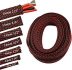 30ft PET Expandable Sleeving Wire Cable Sleeve (1/6", Red&Black)