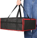 musbus Large Insulated Shopping Bag Thermal Bag Foldable Cooler Bag for Warm Delivery with Cold Cooling Function, Black-red, 20W x 20D x 8H, Modern