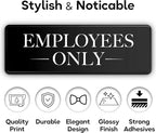 Employees Only Sign Kit For Door - 3 Pack - 3 By 9 Inch - Ideal Employee/Staff Only Signs for Office, Business, Kitchen, Restroom - Ensures Public Do Not Enter Restricted Areas