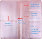 Wisdompro Car Document Holder Organiser, PU Leather Vehicle Insurance and Registration Holders Wallet Case for ID Card, Driving Licence, Key Contact Information Cards