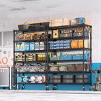 PrimeZone 6 Tier Wire Shelving with Wheels 79''H 1500lbs Storage Shelves NSF Certified Heavy Duty Steel Metal Shelf Adjustable Rolling Rack Kitchen Garage Closet Pantry Laundry 79''HX36''WX16''D 4Pcs