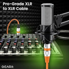 GEARit XLR Male to Female Microphone Cable (100 Feet, 1 Pack) 3-Pin Balanced Shielded Mixer, Recording Studio, Podcast - Orange