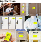 PARLAIM 3 X 5 Inch 1000Per/4Rolls Rectangle Inventory Color Coding Labels,Roll Square Label Stickers for Home (Fluorescent Yellow)