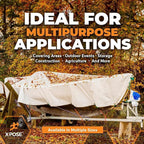 Heavy Duty White Poly Tarp 8' X 10' - Bulk Full Pallet (400 Pack) - Multipurpose Protective Cover - Durable, Weather Proof & Tear Resistant - 12 Mil Thick Polyethylene - by Xpose Safety