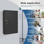 ORIENTOOLS Key Box Steel Key Safe Cabinet, Wall Mount Key Holder Lock Box with Key Tags, Key Organizer Ideal for Home, Hotels, Valets and Office Key Storage (64 Keys, Black)