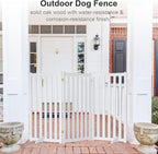 36" Height Extra Tall Freestanding Pet Gate, Solid Wood Folding Safety Fence Wooden Dog Gate with 2 PCs Support Feet Ideal for Stairs, Doorways, Halls, Kitchens, Heavy Duty Gates, 3 Panels, White