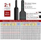 Chanzon 2:1 Ratio - 80Ft Roll - 5/32" (4mm) Heat Shrink Tubing 2:1(25M Total Length) Black Polyolefin Sleeving Wrap Shrinking 2 to 1 1pcs