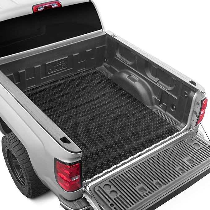 Motor Trend Utility Truck Bed Mat – All Weather Rubber Truck Bed Liner Mat Universal Size, Heavy Duty Protection for Your Truck,Van, or SUV, Pickup, Trim to Fit, Black, 4' x 6'