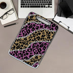 Clipboard with Storage,Office Supplies Nursing Clipboards Folder with Pen Holder Plastic Storage ClipBoard Foldable for Teacher Nurse,Pink Golden Leopard