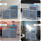 LARBANKE 5-Drawer&8-Drawer Tool Chest combination,with Universal Brake Wheels and Padded Feet,Tool Cabinet with Stainless Tabletop,Rolling Tool Chest Can be Connected Together with Connectiong Buckle