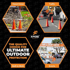 Xpose Safety 28 Inch Orange Traffic Cones, 6-Pack - Multipurpose PVC Plastic Safety Cone for Parking, Soccer, Caution, Kids and Construction - DOT Approved