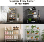 Heavy Duty 4 Tier Wire Shelving Unit Storage Rack, Metal Shelves Utility Organizers, Organization Units for Products, Plant, Pantry, Garage, Laundry Durable Shelf Stand, Chrome, 14"W x 30"L X 48"H