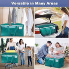 StorageRight Moving Bags-Heavy Duty Moving Boxes, Storage Totes with Zipper, Reinforced Handles and Tag Pocket-Collapsible Moving Supplies for moving, Storage and Travel 93L(Green-4 Pack)