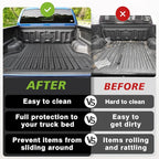TripleAliners Truck Bed Mat Compatible with 2019-2023 Ford Ranger Accessories 5FT Vehicle Perfectly Flush All Weather Protection TPE Heavy Duty Pickup Car Bed Cargo Mat