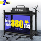 40" W Garage Shelving Heavy Duty, 900 Lbs Loads Garage Storage Shelves Heavy Duty, 2-Tier Metal Shelving Units and Storage for Basement, Retiple Tanks,40" Wx18 Dx36 H, Black