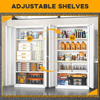 Greenvelly Metal Storage Cabinet with 2 Doors and 4 Adjustable Shelves, 72”H Metal Cabinet Lockable Storage Cabinet,Tall Locking File Cabinet for Office,Home, Garage, Gym, School