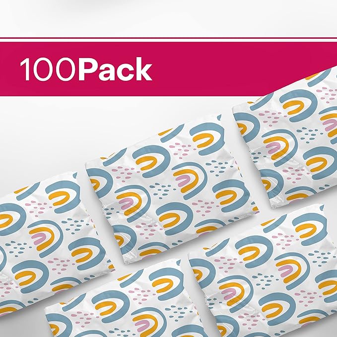 10x13 Poly Mailers – Boho Rainbow – Waterproof, Tear-Resistant Shipping Bags with Adhesive Seal – 100 Pack – Package Mint