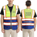 BeautyWill Custom Logo Safety Vest Class 2 High Visibility Reflective Vest for Men - Personalized Logo Team Vest