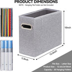 6 Packs Letter Size File Organizer, File Folders Organizer, Fabric Storage Box, Collapsible Paper Organizer with Metal Handle, Smooth PVC Rails, Only Box (Gray)
