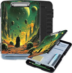 Clipboard with Storage Box & Pen Holder,Heavy Duty Clip Boards 8.5x11 for Nursing,High Capacity,School & Office Supplies,Alien Landscape