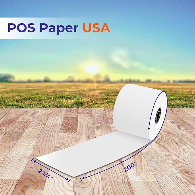 2 1/4" x 200' Thermal Paper (50 Rolls/Case) - BPA Free