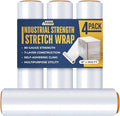 Rockin Rolls Stretch Film Wrap, 4 Rolls Heavy Duty Pallet Wrap – 18" x 1500 FT x 80 Gauge, Clear Plastic Moving Wrap for Packing, Shipping, Furniture & Luggage – Durable Self-Adhering Shrink Wrap Roll