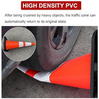 OrangeStar 6-Pack 28" Traffic Cones, Orange Safety Cones with Reflective Collars, Weighted Rubber Base for Construction, Parking Lot, Road Work, Flexible PVC, Indoor & Outdoor Use