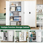 Letaya Metal Garage Storage Cabinets with Lock Door and Adjustable Shelves, Steel Tool Cabinets for Home,Office,Warehouse Organisieren (White, 75" H)