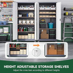 Letaya Metal Garage Storage Cabinets with Lock Door and Adjustable Shelves, Steel Tool Cabinets for Home,Office,Warehouse Organisieren (Grey White, 75" H)