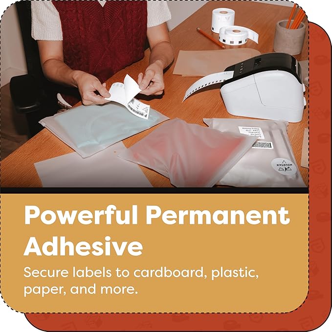 Aegis Adhesives - Compatible Label Replacement for Brother DK-1209 (1.1" X 2.4”) Address & Barcode, Use with QL Label Printers - 12 Rolls + 1 Frame