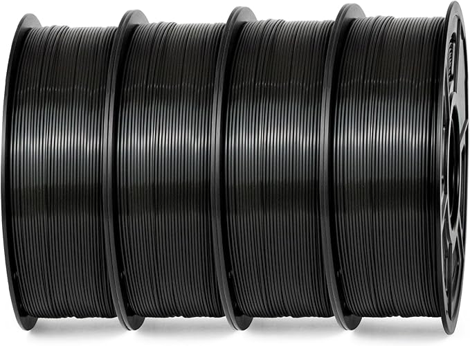 iSANMATE ASA 3D Printer Filament Bundle 4KG (8.8lbs), UV & Weather Resistant 3D Printer Filament Perfect for Outdoor Functional Parts, Black(4-Pack)
