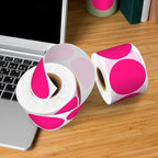 Easy to Use 2 Inch Round Fluorescent Pink Color - Coding Stickers, 4 Rolls 2000 PCS Multipurpose Strong Adhesive Labels for Office,Inventory, Organizing