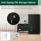 Superday Metal Lateral File Cabinet with Lock, 2 Drawer File Cabinet, Black Filing Cabinets with Lock, Filing Cabinets for Home Office/Legal/Letter/A4, Home Office Furniture for Hanging File
