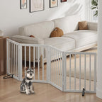 Freestanding Foldable Dog Gate - 4 Panel Room Divider (White)