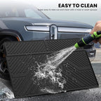 LASFIT Trunk Mat & Backrest Mats for Rivian R1S 2026 2025 2024 2023 2022, All Weather TPE Custom Fit Cargo Liner for R1S Cargo Mat, Black, Easy to Clean