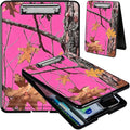 Clipboard with Storage, Hard Letter A4 Size Clip Board with Pen Holder & Paper Organizer, Heavy Duty Portable Writing Pad for Nurses Students Teachers Office Jobsite Contractor, Pink Dead Wood