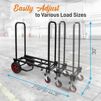 Pyle Adjustable Professional Equipment Multi-Cart - Compact 8-in-1 Folding Multi-Cart, Foldable and Lightweight, Hand Truck/Dolly/Platform Cart, Extends Up to 27.52'' to 44.25'' - Pyle PKEQ48