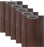 Wood-Grain Lap Board Clipboard, for Letter & A4 Size Solid Wood Texture Writing & Sketching Board with Heavy-Duty Clip (Walnut, 5)